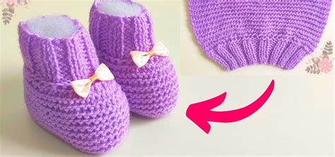 Knit Cute Baby Shoes With Bows