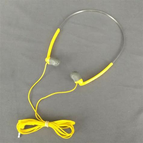 Sony Walkman Sport Mdr W07 Headphones Yellow Vintage Tested Working