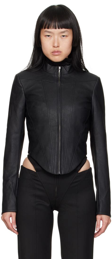 Misbhv Blouson Noir Mat En Cuir Synth Tique Ssense France