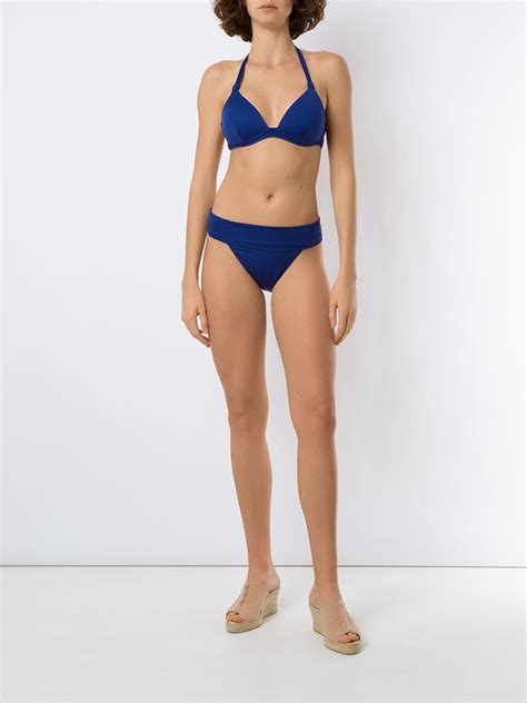 Amir Slama Triangle Top Bikini Set In Blue ModeSens