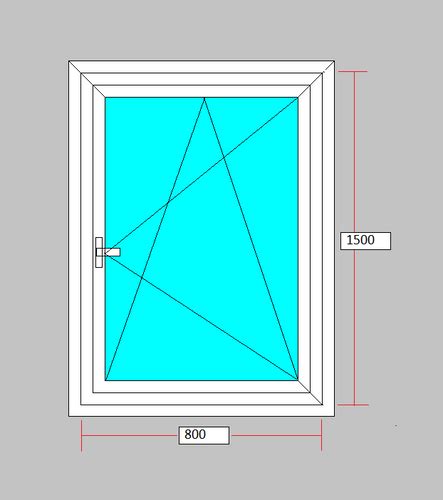 Ventana Oscilo Batiente De 1 Hoja 80 Ancho X 150 Alto Vidrio