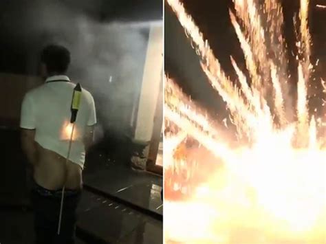 Bright Idea Man Ignites Firework Thats Lodged Between Butt Cheeks