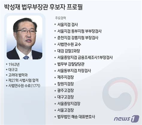 그래픽 박성재 법무부장관 후보자 프로필 뉴스1