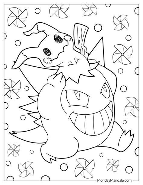 Gengar Coloring Pages Free Pdf Printables In Cute Coloring