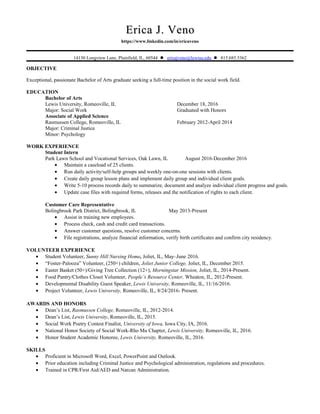 Resume For Erica Veno Ba Of Sw Pdf