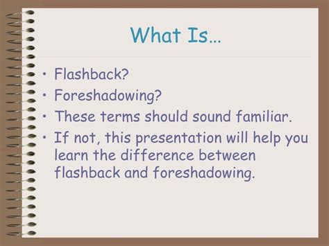 Foreshadowing And Flashback Techniques Ppt