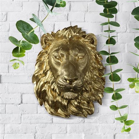 Lion Head Wall Decor Faux Taxidermy Decor By Wall Charmers