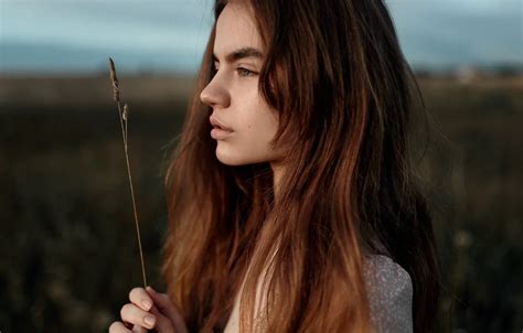 Wallpaper Girl Profile A Blade Of Grass Juliana Naidenova For Mobile