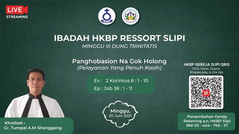 Hkbp Ressort Slipi Ibadah Minggu Iii Dung Trinitatis Juni