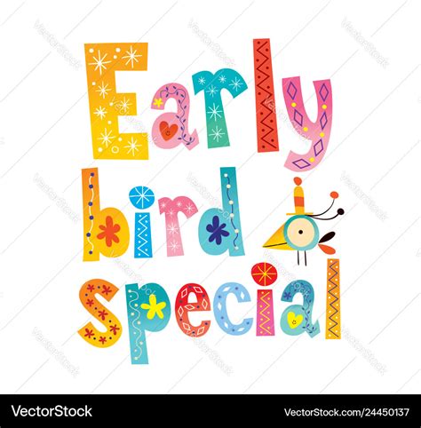 Early Bird Special Royalty Free Vector Image Vectorstock