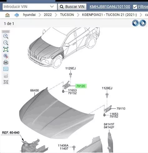 Bisagra Capot Derecha Hyundai Original Tucson 2021