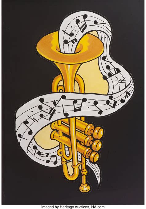 Robert Crumb Trumpet Painting Original Art (1981).... (Total: 2 | Lot ...