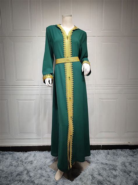 Ramadan Eid Mubarak Muslim Kaftan Abaya Kjole Kvinder Elegant Caftan