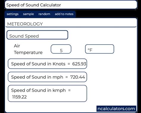 Sound Speed Calculator