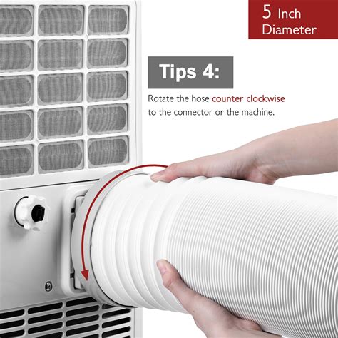 Portable Air Conditioner Exhaust Hose 5 X 78 Counter Clockwise Turbro