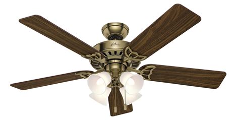 Antique Brass Ceiling Fan With Lights | Shelly Lighting