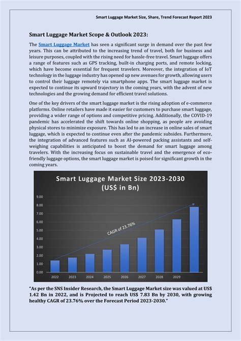 PDF Smart Luggage Market Size Share Trend Forecast Report 2023