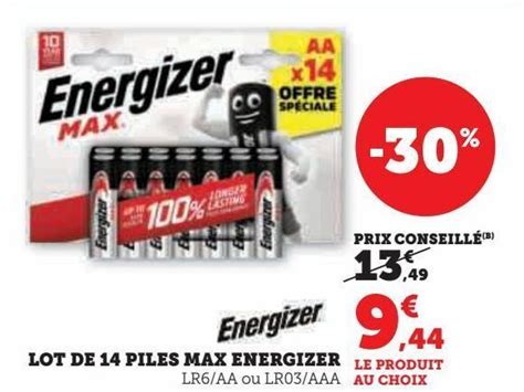 Promo Lot De 14 Piles Max Energizer Chez Hyper U