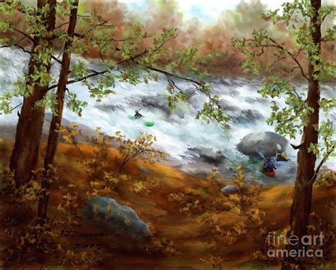 Whitewater Kayaking Painting By Judy Filarecki Fine Art America