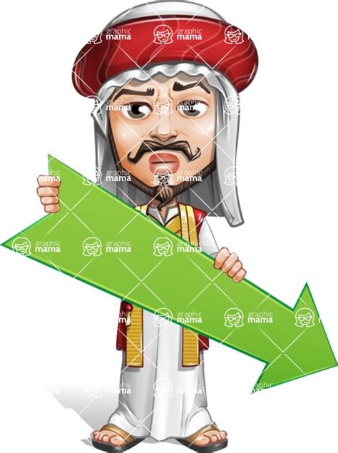 Traditional Arab Man Cartoon Vector Character Arrow 3 Graphicmama