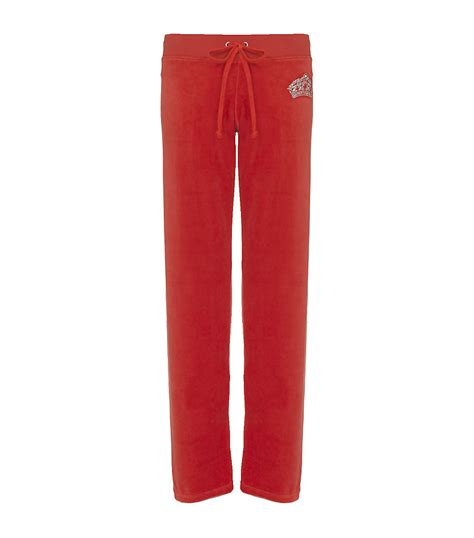 Juicy Couture Crown Velour Tracksuit Pant In Red Lyst