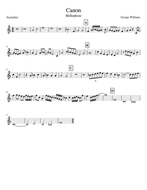 Canon - Mellophone Part Sheet music for Mellophone (Solo) | Download ...