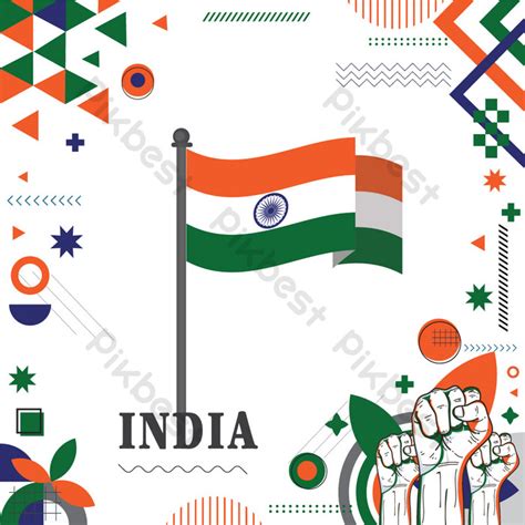 India Flag National Day Design Abstract Geometric Decoration Vector ...