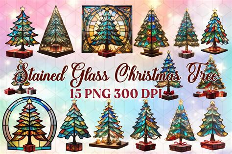 Stained Glass Christmas Tree Bundle Graphic by Creative Art · Creative ...