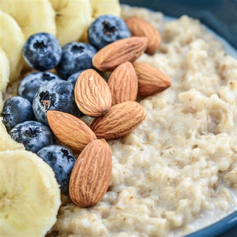 Healthy Porridge Bowl with Blueberries & Almonds - Meal Plan Weekly