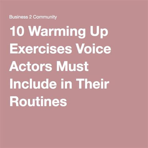 10 Warming Up Exercises Voice Actors Must Include In Their Routines