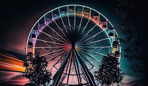 Premium AI Image | ferris wheel at night ferris wheel in night ...