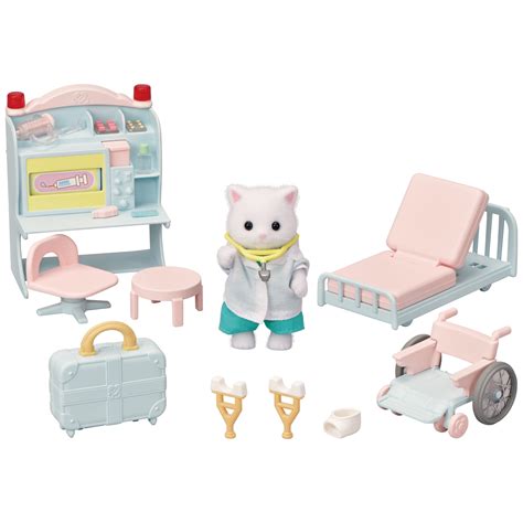 Calico Critters Village Doctor Starter Set Dollhouse Playset With