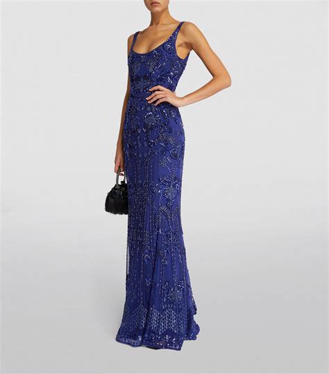 Womens Zuhair Murad Navy Embellished Zandra Gown Harrods CountryCode