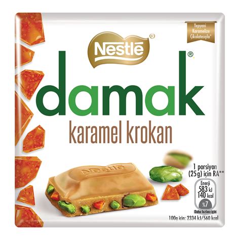 Nestlé Damak Karamel Krokan Antep Fıstıklı Beyaz Çikolata 60g