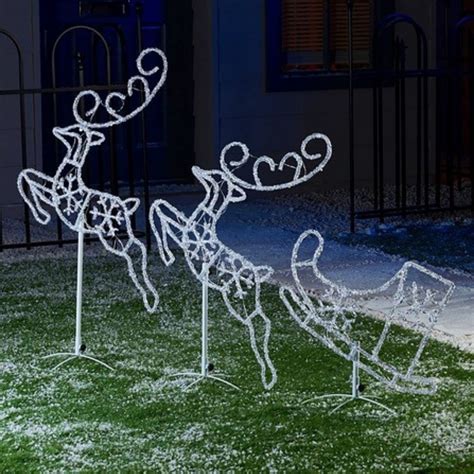 Reindeer With Sleigh LED Outdoor Christmas 2D Lights Etsy UK