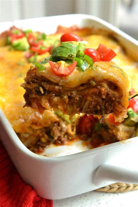 Ground Beef Enchilada Casserole Recipe / Beef Enchiladas Once Upon A ...