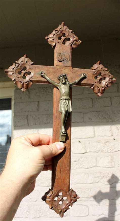 Antique French Wood Carved Wall Crucifix Religious - Etsy