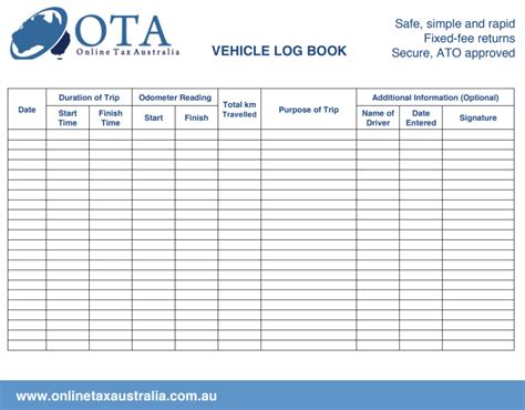 tax car logbook template  harrison grove blog