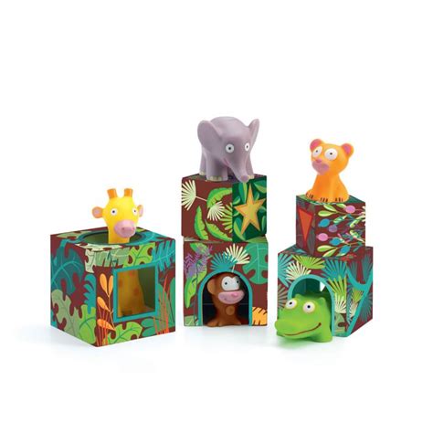 Cubes Et Animaux Empiler Maxi Topanijungle Djeco