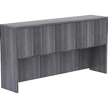 Lorell Essentials 71 W Credenza Hutch Weathered Charcoal Office Depot