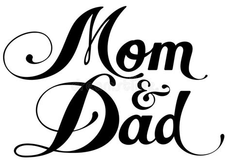 Texte Personnalisé De Calligraphie De Maman Et Papa Illustration De