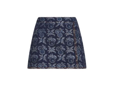 Etro Mini Denim Jacquard Skirt Whats On The Star