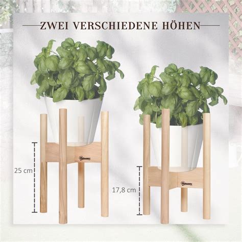 Blumenst Nder Er Set Aus Holz Pflanzenst Nder Set Mit