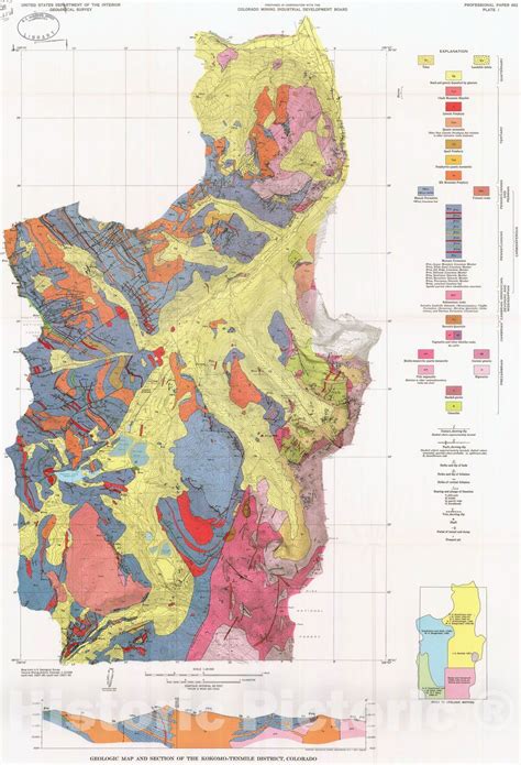 Map Ore Deposits Of The Kokomo Tenmile District Colorado 1971