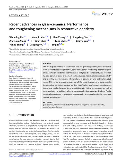 Recent Advances In Glass‐ceramics Performance And Toughening