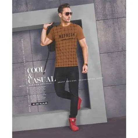 Half Sleeve Mens Printed Cotton T Shirts Size M Xl At Rs 90 In New Delhi