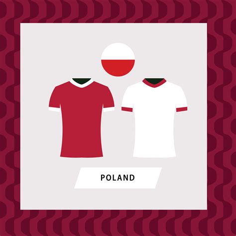 Poland football national team uniform flat illustration. European ...