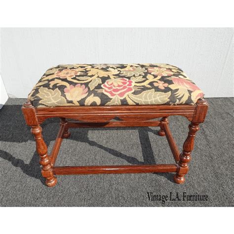 Vintage French Country Floral Print Bench Stool Chairish