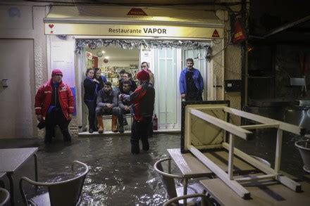 Flooding Gaia Quay Vila Nova De Editorial Stock Photo Stock Image