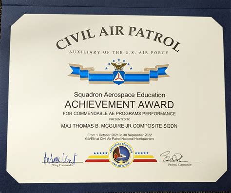 Mcguire Composite Squadron Receives Aerospace Achievement Award